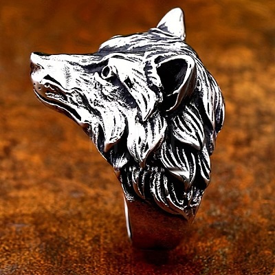 Wolf Zinc Alloy Finger Rings for Men PW-WG8046D-01-1