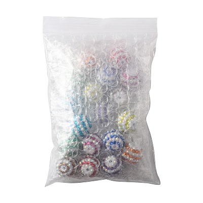 20Pcs 9 Colors Striped Resin Rhinestone Beads OACR-FS0002-35-1