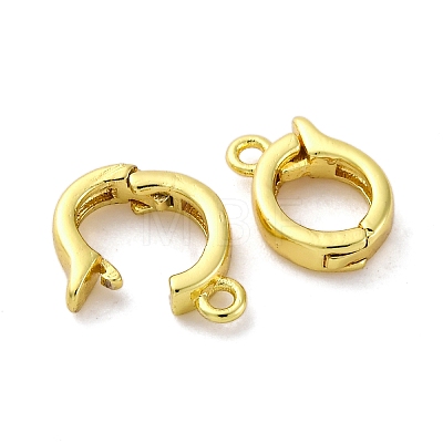 Brass Fold Over Clasps X-KK-Z078-44G-1