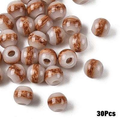 30Pcs Resin European Beads RESI-YW0006-36C-1