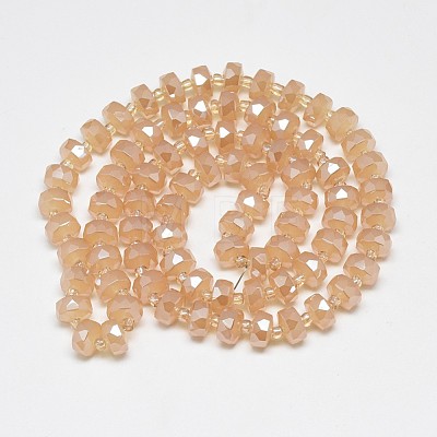 Electroplate Glass Beads Strands EGLA-Q083-8mm-C01-1