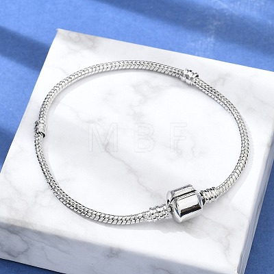 Brass Snake Chain Link Bracelets for Men Women BJEW-G736-06P-1