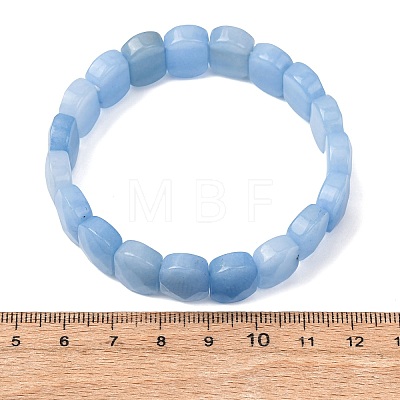 Dyed Natural White Jade Beaded Stretch Bracelets for Unisex G-K303-01K-02-1