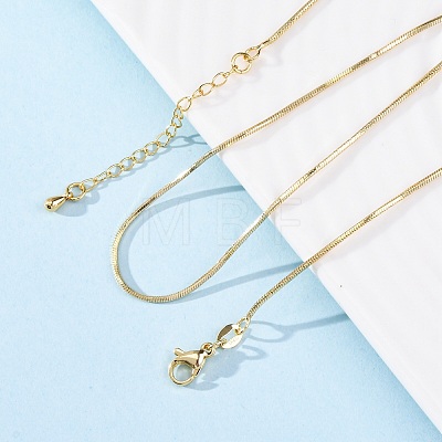 Brass Snake Chains Necklaces for Women NJEW-D302-14G-1