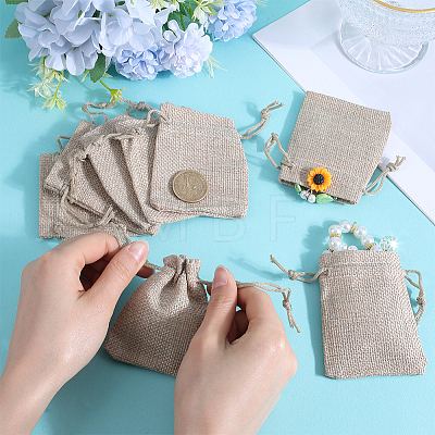 Beebeecraft 24Pcs Burlap Packing Pouches Drawstring Bags ABAG-BBC0001-07A-1