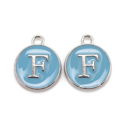 Platinum Plated Alloy Enamel Charms ENAM-S118-04F-P-1