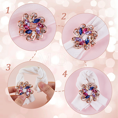 Gorgecraft 3Pcs 3 Style Colorful Dyed Quartz Flower & Heart Brooch Pins FIND-GF0005-31-1