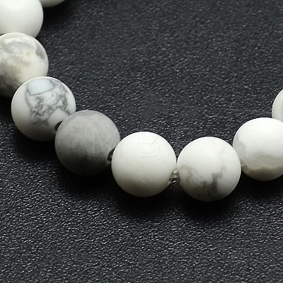 Frosted Howlite Round Bead Strands G-M064-10mm-12-1