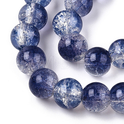 Transparent Crackle Baking Painted Glass Beads Strands DGLA-T003-01B-02-1