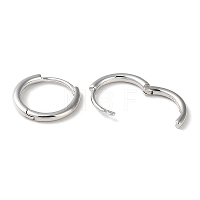 Rhodium Plated 925 Sterling Silver Huggie Hoop Earrings STER-D016-03C-P-1