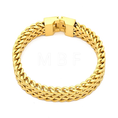 304 Stainless Steel Wheat Chain Bracelets for Women Men BJEW-R018-12G-1