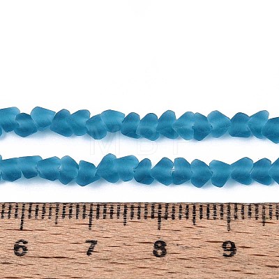Frosted Transparent Glass Beads Strands GLAA-N016-4mm-28-1