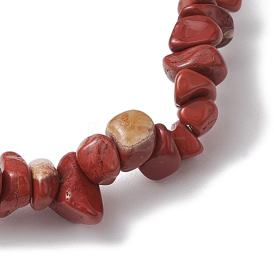Natural Red Jasper Chip Beads Stretch Bracelets for Women BJEW-JB10688-03-1