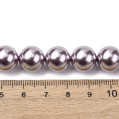 Electroplated Shell Pearl Beads Strands BSHE-G041-12mm-02-1