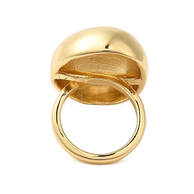 Oval Brass Finger Rings for Women RJEW-A046-05G-1