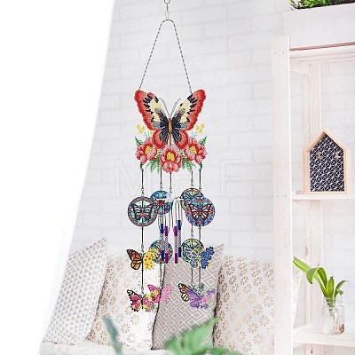 DIY Diamond Painting Butterfly Sun Catcher Wind Chime Kits PW-WG14800-01-1