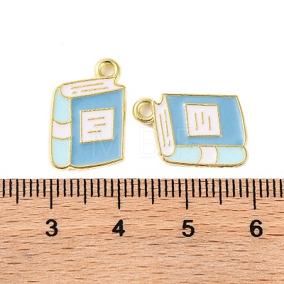 Golden Plated Alloy Enamel Pendants X-ENAM-Z017-12G-01-1