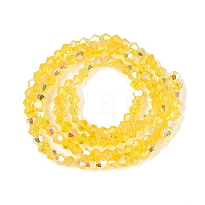 AB Color Plated Transparent Glass Beads Strands GLAA-G127-01M-1