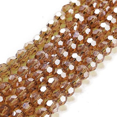 Electroplate Transparent Glass Beads Strands EGLA-A035-T6mm-A04-1