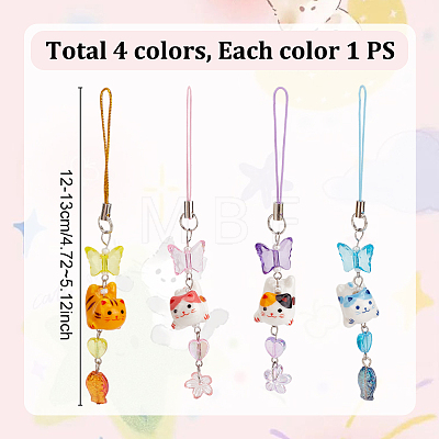 Glass & Porcelain & Acrylic Mobile Straps HJEW-DR00028-1