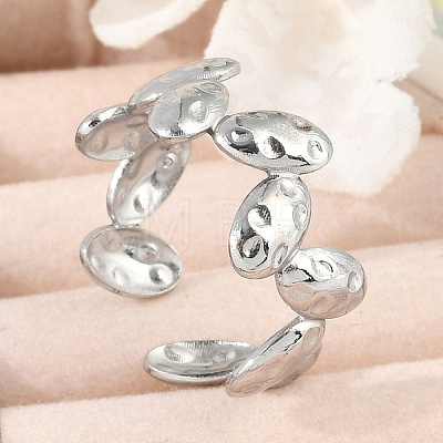 304 Stainless Steel Open Cuff Rings for Women RJEW-A056-02P-1