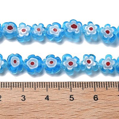 Handmade Millefiori Lampwork Beads Strands LAMP-F035-09K-1