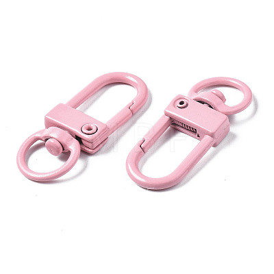 Spray Painted Eco-Friendly Alloy Swivel Snap Hooks Clasps PALLOY-T080-02K-NR-1