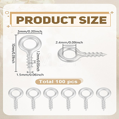 100Pcs Brass Screw Eye Pin Peg Bails KK-LP0004-61-1