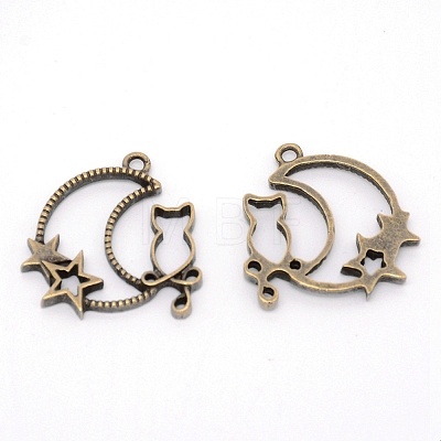 Alloy Open Back Bezel Pendants PALLOY-WH0072-89AB-RS-1