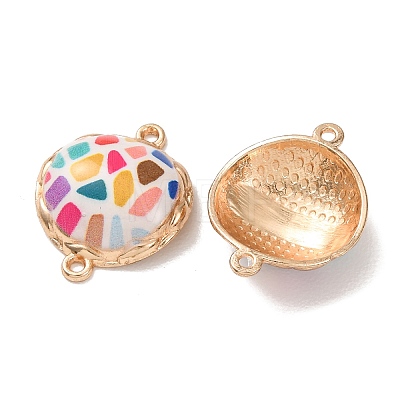 Printed Alloy Enamel Connector Charms AL-CBA2638-01A-1