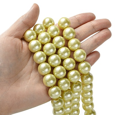 Eco-Friendly Glass Pearl Beads Strands HY-A008-14mm-RB012-1