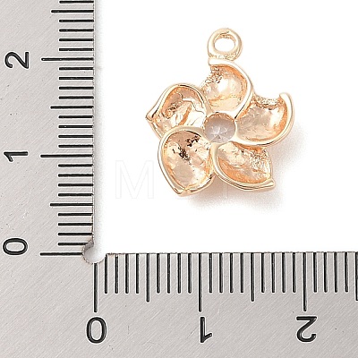 Brass Inlay Clear Glass Pendants KK-S388-29G-1