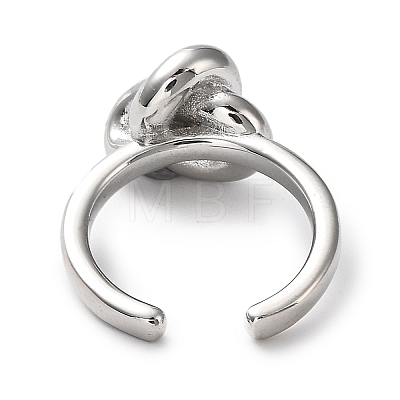 Rack Plating Brass Knot Open Cuff Rings for Women RJEW-Q777-06P-1