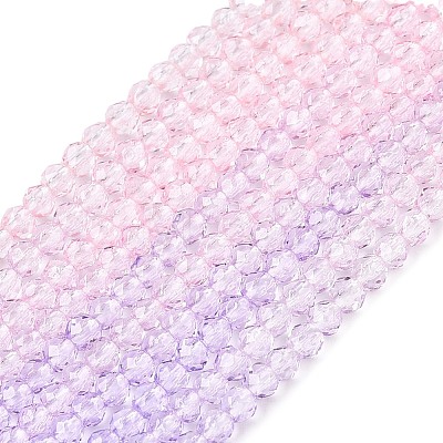 Transparent Gradient Color Glass Beads Strands GLAA-G101-2mm-18-1