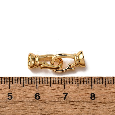 Brass Fold Over Clasps KK-Z121-25G-1