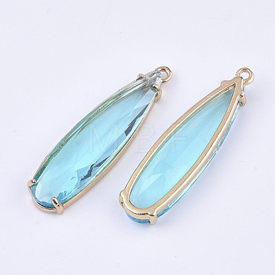 Transparent Glass Pendants X-GLAA-T007-15C-1