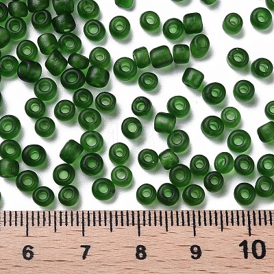 6/0 Frosted Round Glass Seed Beads X-SEED-A008-4mm-M7-1