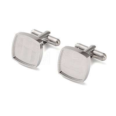 Sqaure 304 Stainless Steel Cufflink Settings SA-CBAC007-01P-1