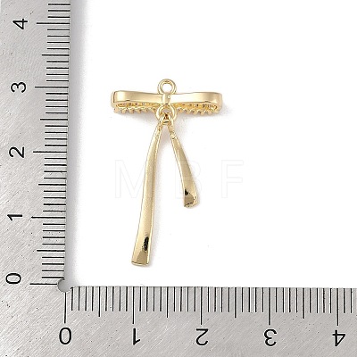 Brass Micro Pave Clear Cubic Zirconia Pendants KK-Z065-02G-1