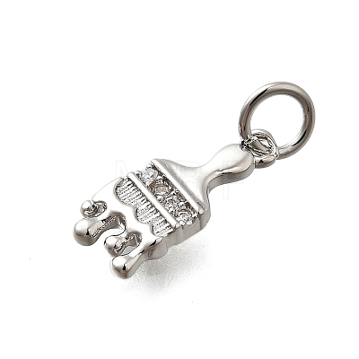 Brass Micro Pave Cubic Zirconia Charms KK-P295-04P-1