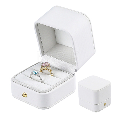 1Pc Imitation Leather Couple Ring Packing Boxes CON-GA0001-38-1