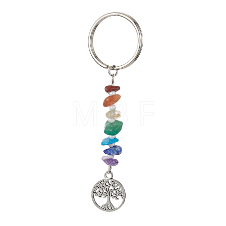 Chakra Natural Gemstone Chips Keychains KEYC-JKC00550-01-1