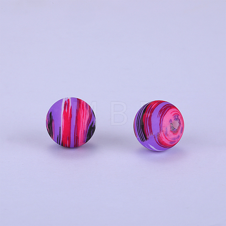 Printed Round Silicone Focal Beads SI-JX0056A-55-1