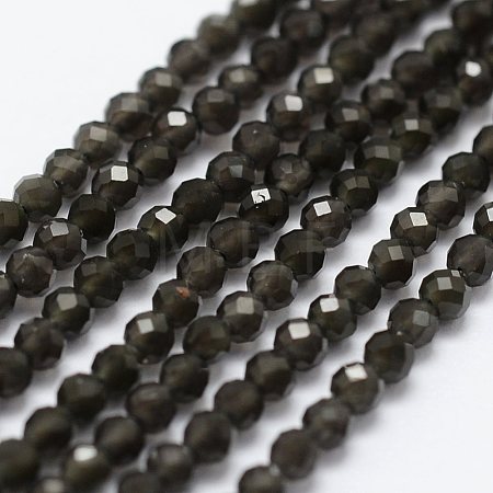 Natural Obsidian Beads Strands X-G-K185-15-1