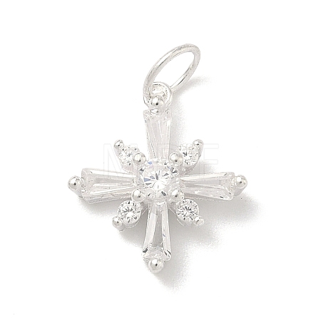 925 Sterling Silver Pave Clear Cubic Zirconia Pendants STER-G049-01C-S-1