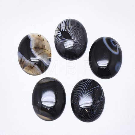 Natural Banded Agate/Striped Agate Cabochons G-T122-22E-1