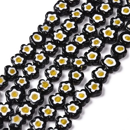 Handmade Millefiori Glass Bead Strands LAMP-J035-10mm-49-1