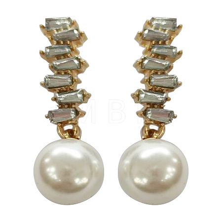 Round Alloy Crystal Rhinestone Dangle Stud Earrings FS-WGBAD05-01-1