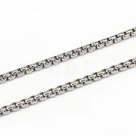 Tarnish Resistant 304 Stainless Steel Box Chains CHS-L001-29-2mm-1