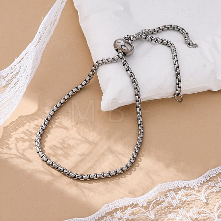 Tarnish Resistant Adjustable 304 Stainless Steel Slider Bracelets BJEW-L653-002A-P-1